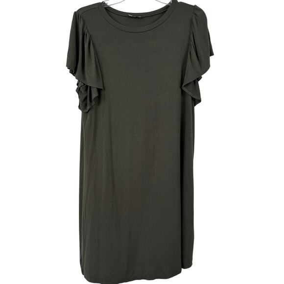 Express Women Short Sleeve Mini Shirt Dress Green Fairy Preppy Boho Size Medium - Picture 1 of 6